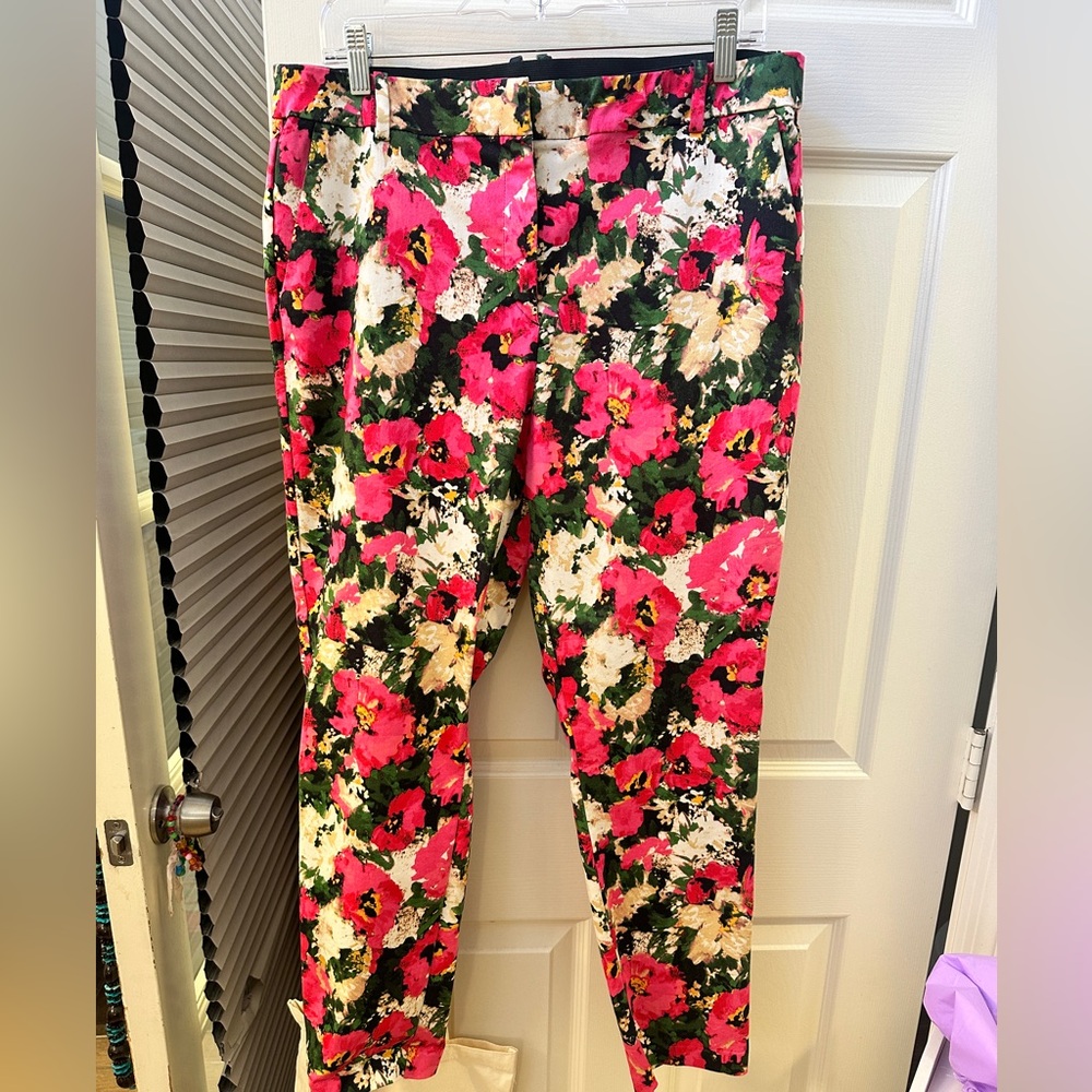 H&M Vibrant Floral Pants - Pink and Green